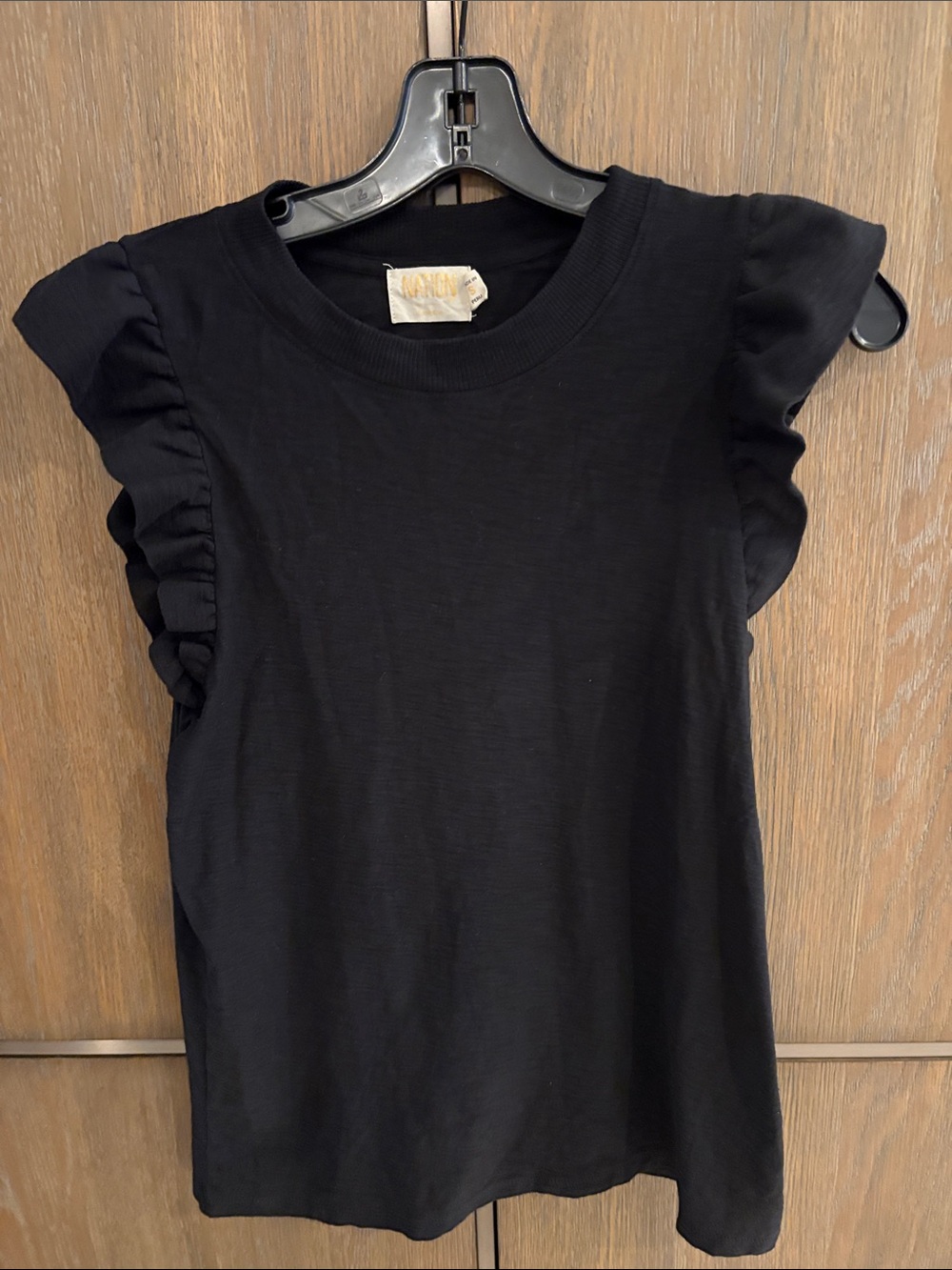 Black Ruffle Sleeve Tee